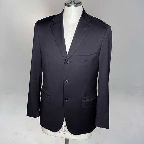 Isaia Napoli 100% Lana Aquaspider Black Blazer